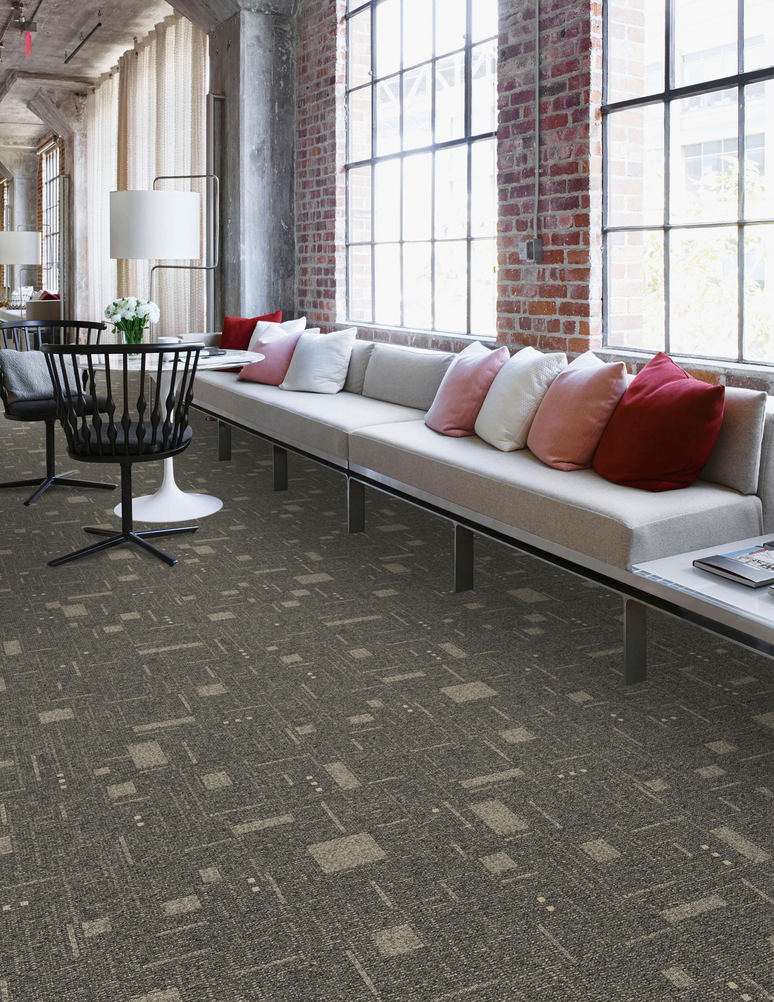 Interface DL903 carpet tile in public space with long couch image number 1